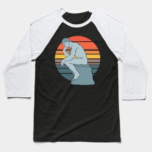 Rodin The Thinker - Vintage Sunrise Edition Baseball T-Shirt